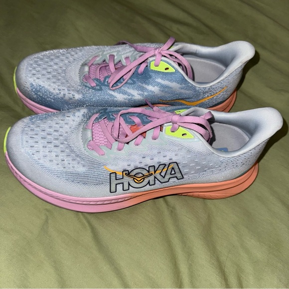 HOKA One Mach 6 Illusion Dusk Running Shoes Sneakers 10 Pink Gray Trail - Picture 4 of 9